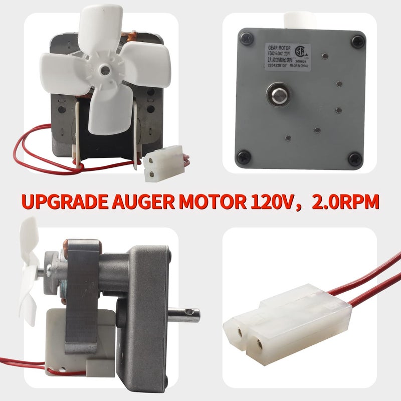 FlameEngine Upgraded Auger Motor Replacement for Traeger, Pit Boss and Camp Chef Wood Pellet Grills,2.0 RPM, 110V, 60Hz, 2 Pole,Pellet Grill Universal Feeding Gear - Image 4